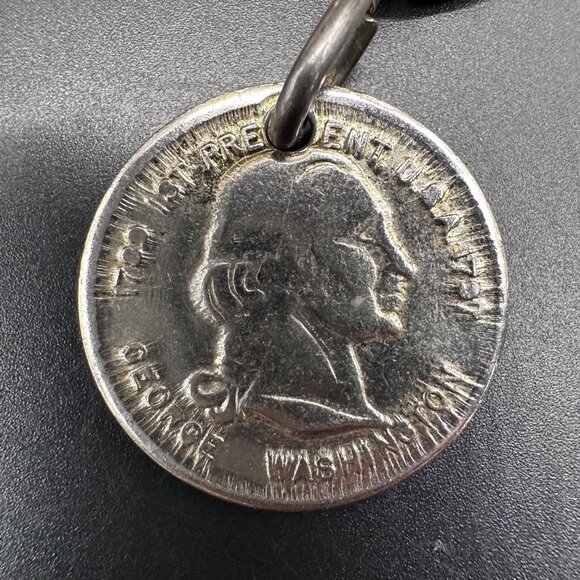 Vintage Adjustable Coin Chain Belt George Washington Charm Metal Statement Acces main image 10